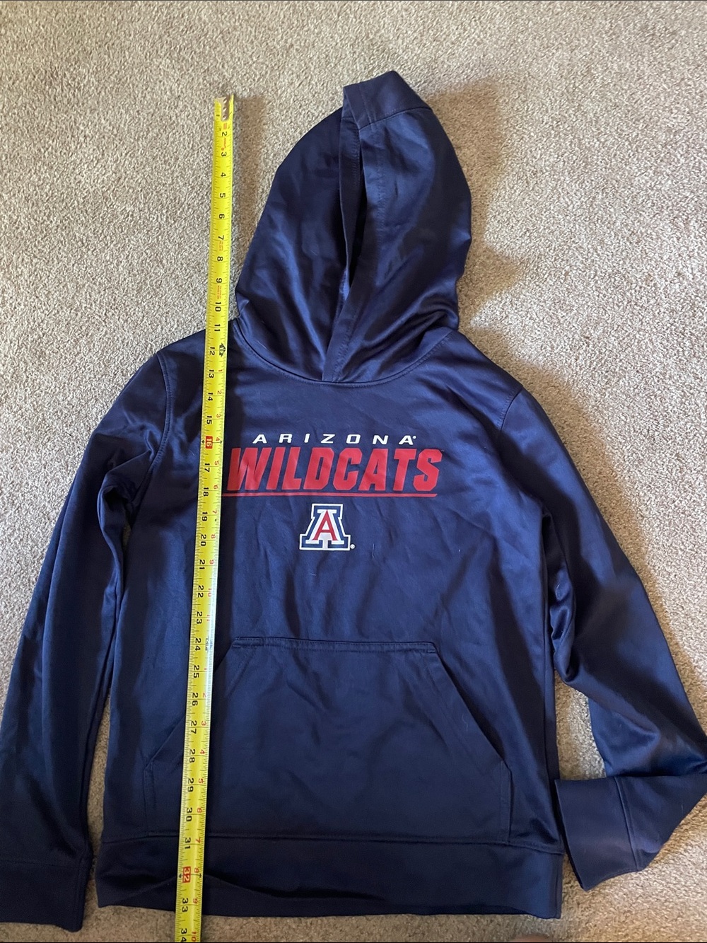 Arizona Wildcats Navy Hooded Puffer Jacket with Red Logo